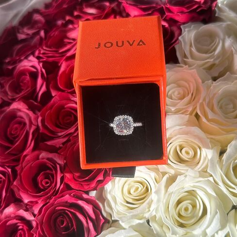 1 CT Moissanite Engagement Ring for Women – 925 Sterling Silver, White Gold Plated, Adjustable Round Promise & Wedding Band Ring in Saudi Arabia
