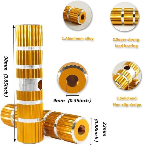 1 Pairs Aluminum Alloy Bike Pegs for Mountain Bike Cycling Rear Stunt Pegs Fit 3/8 inch Axles in Saudi Arabia