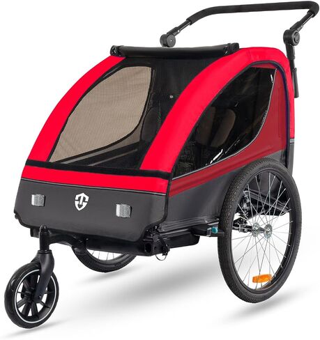 Tiggo vs Suspension Bike Trailer & Stroller 2 in 1 مقعد مزدوج للأطفال الصغار والأطفال و child Bicycle Carrier Gogger in Kuwait