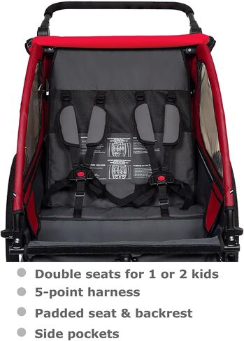 Tiggo vs Suspension Bike Trailer & Stroller 2 in 1 مقعد مزدوج للأطفال الصغار والأطفال و child Bicycle Carrier Gogger in Kuwait