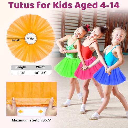 Tutu for Toddler Girls 3 Layers Tulle Tutu Skirt for Kids Age 4-14 Tutus for Dance Ballet Costume Dress Halloween Tutu in Kuwait