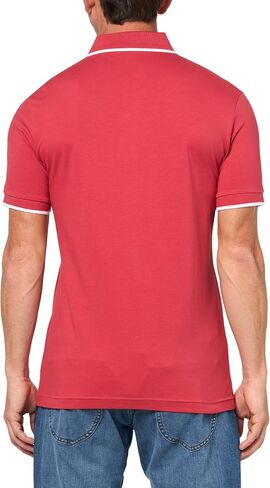 BOSS Square Patch Logo Slim Fit Cotton Polo Shirt, Mauve Pink, L in Saudi Arabia
