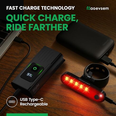 مجموعة أضواء الدراجة LED Super Bright Bright Resplable USB-C مصباح الأمامي الأمامي والخلفي مجموعة الضوء لركوب الليل في الجبل 6+4 أوضاع خفيفة هدية ماء للرجال النساء الأولاد الأطفال الأسود in Saudi Arabia