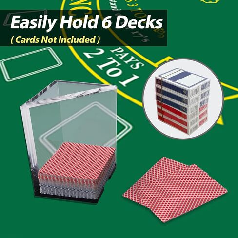 GSE Blackjack Game Combo Set with Blackjack Layout Felt, 6-Deck Automatic Card Shuffler, 6-Deck Dealer Shoe and Discard Holder Tray, 5 Cut Cards. - Great for Family, Casino Game Night in Saudi Arabia
