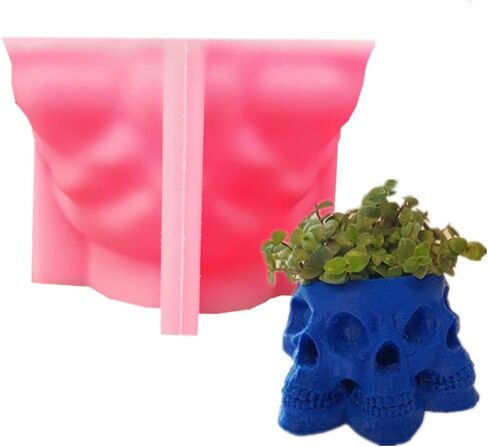 Skull Concrete Flower Pot Cement Molds Silicone Plant Molds Candle Holder Mould Epoxy Resin Mold Jewelry Storage Box Mold in Kuwait