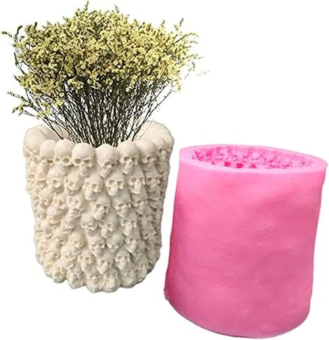 Skull Concrete Flower Pot Cement Molds Silicone Plant Molds Candle Holder Mould Epoxy Resin Mold Jewelry Storage Box Mold in Kuwait