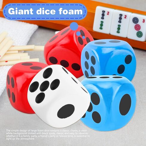 4 أجهزة كمبيوتر 6 بوصات من الرغوة الزهر الكبير لعبة زهر الرغوة العملاقة لزخارف كازينو عيد ميلاد اللوحة ، 4 ألوان (نمط اللون 2) in Kuwait