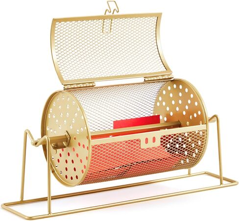 7.09 "x 4.72" طبل يانصيب صغير ترقية التذاكر سبينر يحمل 600 تذكرة يرفع عجلة السحب مع قفص الطبل لأحداث الألعاب (الذهب) in Kuwait