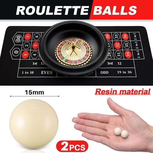 Roulette Wheel Game Set Include 16'' Black Roulette Wheel 35" x 16" Rubber Tabletop Layout Mat, 100 Chips Dealer Button Win Marker Casino Game Sets Gift Ideas(Green) in Kuwait