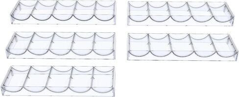 Acrylic Poker Chip Tray Rack Without Lid for 100 Standard Casino Chips,Tray Rack Chip Storage Display Case for Texas Hold'em, Blackjack,Gambling, Poker Clubs,Clear in Saudi Arabia