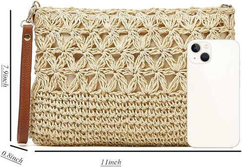 Square Bag Straw Beach Bags For Women Rattan Purse Summer Straw Crossbody Handmade Raffia Bag Handbag Purse Shoulder Bag 2025 in Saudi Arabia