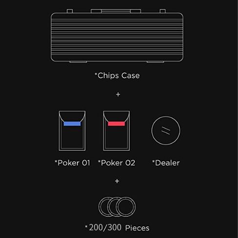 LOCKYOUNG Poker Chips Set, 200PCS/300PCS Poker Chips Set Texas Holdem Blackjack Gambling Chips Aluminum Case in Kuwait