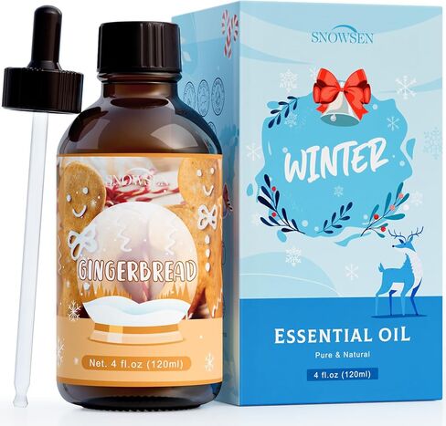 Christmas Wreath Essential Oil 4 Fl Oz, SNOWSEN Winter Fragrance Oil, Undiluted Christmas Wreath Fragrance Oil for Diffuser, Humidifier, House Cleaning,Spray, Soap &Candle Making, Long Lasting Scents in Saudi Arabia