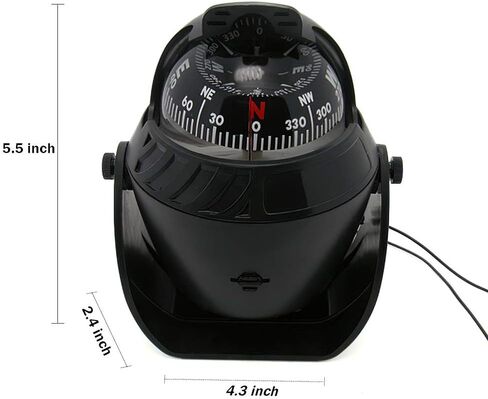 Boat Car Caravan Truck Compass Sea Marine Electronic Navigation Bracket Mount Backlight Compass,Dashboard Compass Night Visible with Light,Fits for Car,Watercraft,Boat,Caravan in Saudi Arabia