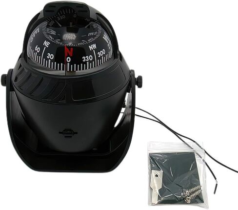 Boat Car Caravan Truck Compass Sea Marine Electronic Navigation Bracket Mount Backlight Compass,Dashboard Compass Night Visible with Light,Fits for Car,Watercraft,Boat,Caravan in Saudi Arabia