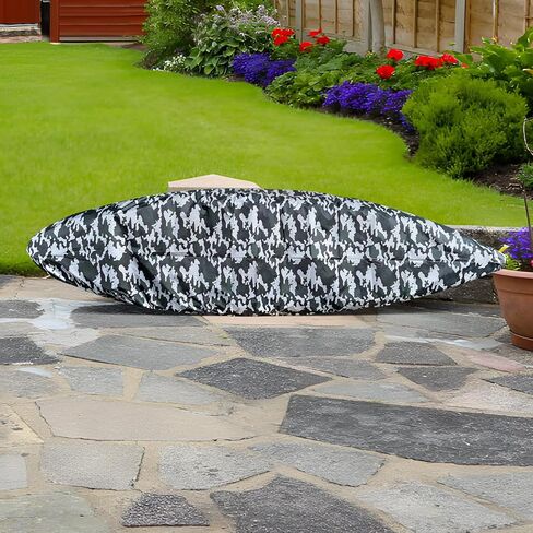 Kayak Cover, 420D Waterproof Kayak Covers for Outdoor Storage, Ultra Strong Canoe Storage Oxford UV Resistant Dust Cover Sunblock Fishing Boat Cover Shield Protector- Camouflage in Saudi Arabia