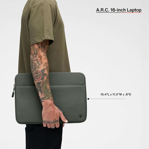 Incase A.R.C. Sleeve with ReSpun 100% Recycled Polyester - 15" & 16" MacBook/Laptop & iPad/Tablet Case - Cushioned Faux Fur Lining, External Zippered Slip Pocket - Black in Saudi Arabia