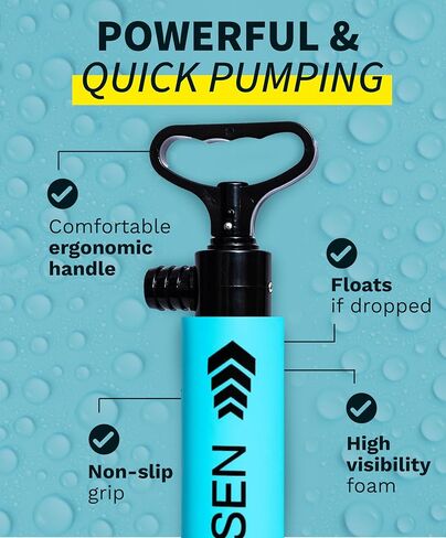 Hassen Manual Bilge Pump للقوارب مضخات مياه يدوية محمولة لقوارب الكاياك والزورق - يجب أن تكون معدات السلامة البحرية الطويلة خرطومًا بحرية ، وأدوات الشفط في حالة الطوارئ التخييم والمنزل in Kuwait