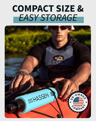 Hassen Manual Bilge Pump للقوارب مضخات مياه يدوية محمولة لقوارب الكاياك والزورق - يجب أن تكون معدات السلامة البحرية الطويلة خرطومًا بحرية ، وأدوات الشفط في حالة الطوارئ التخييم والمنزل in Kuwait