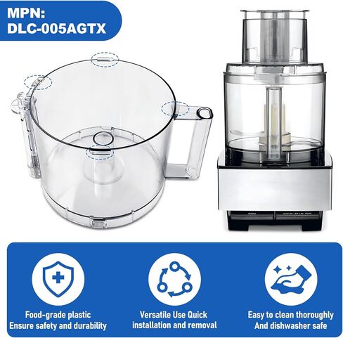 DFP-14NWBCT1 استبدال الغذاء معالج العمل وعاء ، متوافق مع المعالج الغذاء Cuisinart DLC-005AGTXT1 ، يناسب نموذج DFP-14 in Saudi Arabia