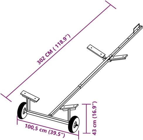 مقطورة القوارب ، مناسبة للقوارب من 15.1 و 352.7 رطل ، 118.9 "x39.6" x16.9 "،-224 in Kuwait