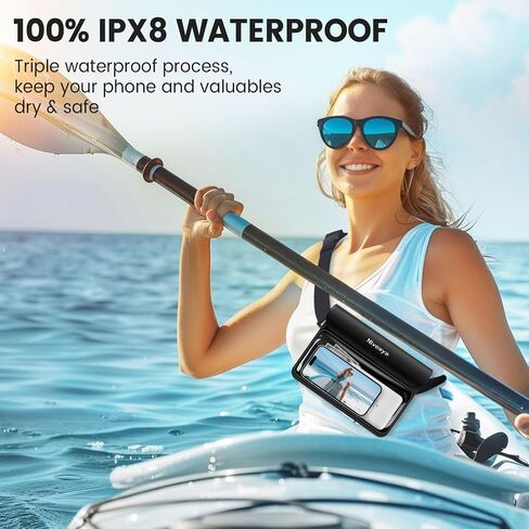 Niveaya IP68 Fanny Pack -Pack - 2 حزمة ، حقيبة حقيبة جافة عائمة ، حقيبة جافة للماء ، شاطئ ، شاطئ ، تجارب ، سباحة ، أساسية في القوارب ، لأجهزة iPhone 16/15/14/13/12 Pro Max حتى 9.5 " in Kuwait