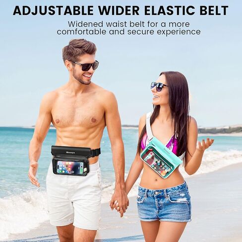 Niveaya IP68 Fanny Pack -Pack - 2 حزمة ، حقيبة حقيبة جافة عائمة ، حقيبة جافة للماء ، شاطئ ، شاطئ ، تجارب ، سباحة ، أساسية في القوارب ، لأجهزة iPhone 16/15/14/13/12 Pro Max حتى 9.5 " in Kuwait