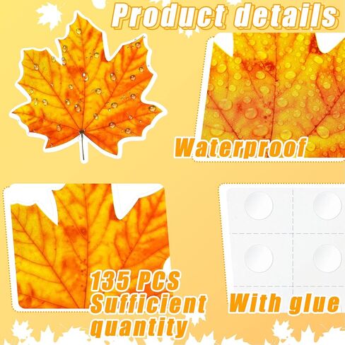 Ferraycle Thanksgiving Fall Bulletin Board Decorations Fall Leave Cutout Autumn Artificial Leaf Cutout Maple Paper Leave with Glue Point Dot for Bulletin Board Wall Decoration, 3.94 x 3.5 in (198 Pcs) in Saudi Arabia