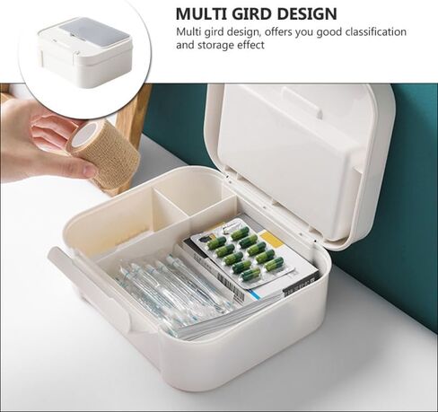 FRCOLOR مضغوط المنزل استخدام الطب منظم مربع حاوية تخزين البلاستيك متعددة الشبكة للإسعافات الأولية والطب in Saudi Arabia