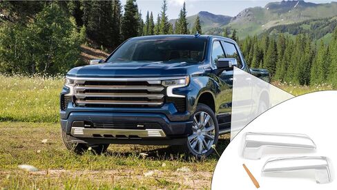 Mirror Cover Cap Trim Compatible with 2019-2024 Chevy Silverado 1500, GMC Sierra 1500 Texture Black in Saudi Arabia