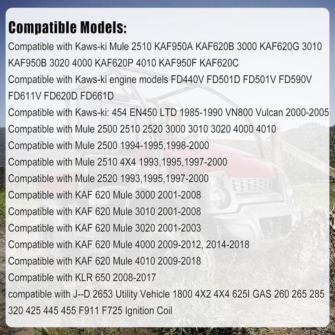 AM120732 2 set Ignition Coil Compatible with Kaws-ki Mule 2510 3010 4000 4010 KAF 620 650 FD620D FD611V FD661D FD440V FD501D Replace 21121-2083 21121-2064 21121-2076 21121-2092 21121-0029 in Saudi Arabia