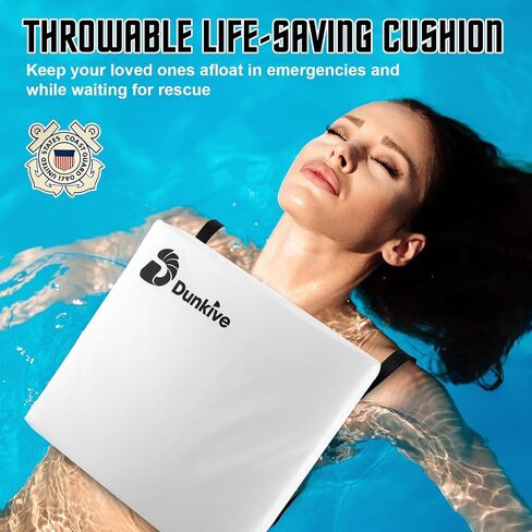 2 Pack Boat Throw Flotation Cushion, USCG Approved, Emergency Marine Throwable Flotation Device, Foam Boat Cushions Life Preserver, Throw Cushions for Boats, Kayaks, Canoes (White) in Kuwait