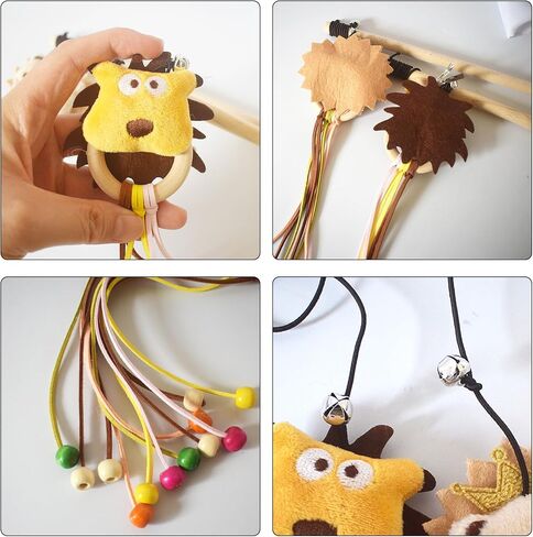 IUHKBH CAT WANDS ، 2 PCS جذابة صولج زهرة مضفر مع بيل تفاعلية ألعاب هريرة العصا ، عصا القط الآمنة لجميع أحجام السلالات in Kuwait