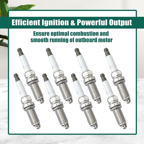 YUXIVCNE 8 Set LKAR7C-9 93961 Spark Plugs Replacement for Mercury Outboard Motor 175 HP to 300 HP Racing 250R 300R 450R V6 V8 3.4L 4.6L 4-Stroke Replace 33-8M0135348 8M0135348 in Kuwait