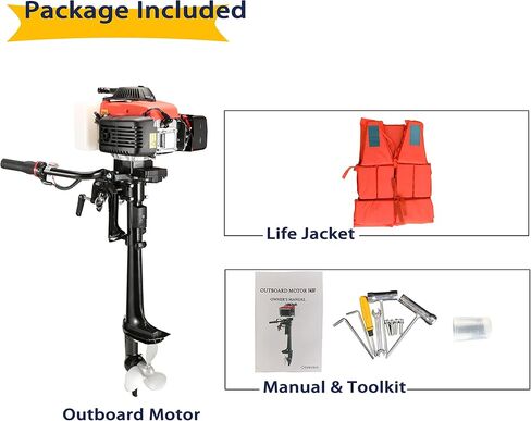 4 محرك خارجي من السكتة الدماغية 4 HP محركات قارب خارجي من أجل نفخ ، قوارب الكاياك ، الزورق ، قارب صغير الزورق ، مع عمود قصير قوي ، سترة النجاة والعكس يدوي in Kuwait