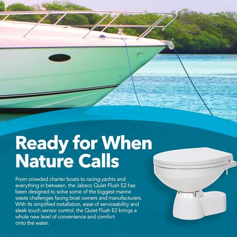 jabsco 38045-3092RSP ، مرحاض هادئ E2 Marine E2 ، الرأس ، المياه العذبة مع الملف اللولبي ، المدمج ، 12 فولت in Kuwait