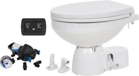 jabsco 38045-3092RSP ، مرحاض هادئ E2 Marine E2 ، الرأس ، المياه العذبة مع الملف اللولبي ، المدمج ، 12 فولت in Kuwait