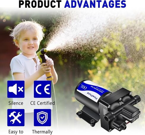 12V DC Water Pressure Booster Pump for RV,70PSI 5GPM Washdown Fresh Self Priming Diaphragm Pump for Boats with Filter,4-Chamner Transfer On Demand Pump for Marine Yacht Caravan Garden Hose in Kuwait