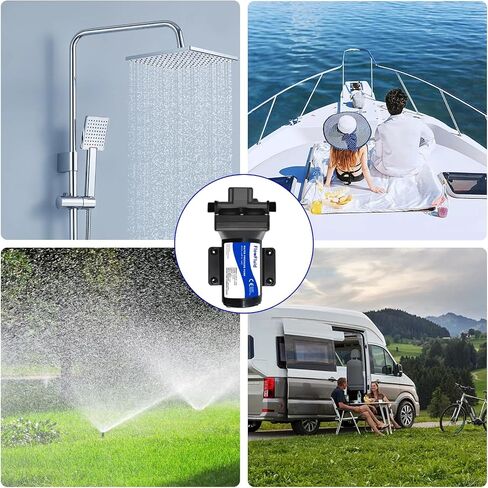 12V DC Water Pressure Booster Pump for RV,70PSI 5GPM Washdown Fresh Self Priming Diaphragm Pump for Boats with Filter,4-Chamner Transfer On Demand Pump for Marine Yacht Caravan Garden Hose in Kuwait