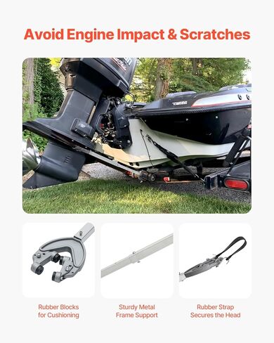 VEVOR Transom Saver, 23" to 62.2" Adjustable Boat Transom Saver, Corrosion-Resistant Easy-to-Install Transom Savers for Outboard Motor, Fit for Roller & Trailer in Kuwait