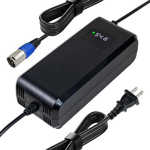 YZPOWER 48V Lithium Battery Charger,54.6 Volt 4A Power Supply Adapter Smart Fast Charging with Display for 48 Volt 13s Lithium Pack Built in Fan (54.6V 2A B) in Saudi Arabia