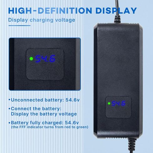 YZPOWER 48V Lithium Battery Charger,54.6 Volt 4A Power Supply Adapter Smart Fast Charging with Display for 48 Volt 13s Lithium Pack Built in Fan (54.6V 2A B) in Saudi Arabia