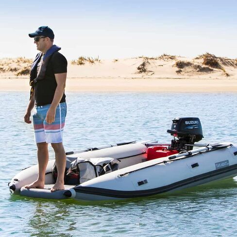 380LX قارب القارب القابل للنفخ مفتوح العطاء الرياضي عبر 6 شخص - 20 حصانًا ، تصميم القوس المفتوح للغاية ، 3.8 متر ، رمادي in Saudi Arabia