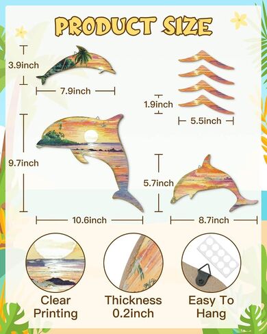 Putuo Decor 3pcs Wood Dolphin Wall Art Nautical Coastal Theme Decor Dolphin Sea Wave Wall Decor Hanging Dolphin Wall Sculpture Sea Creature Lake House Ocean Decor For Home Bathroom in Saudi Arabia