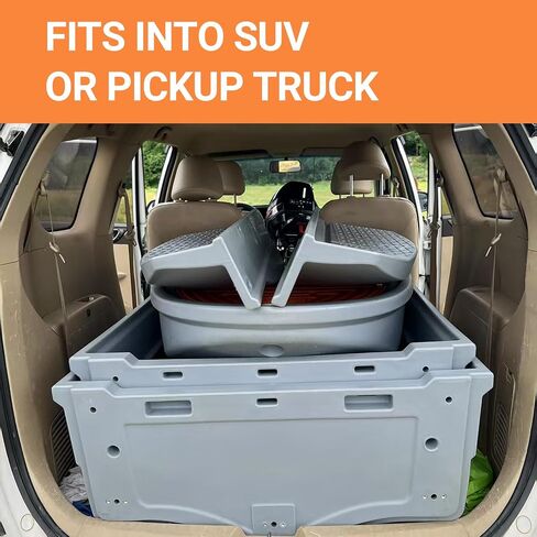 Portable Fishing Boat with Foldable Modular, Fits in SUVs and Pickup Trucks, 1700lb Capacity Pontoon Boat for 3-6 Adults, Won't Capsize or Sink, Supports Motor, Ideal for Angling and Rescuing, Gray in Saudi Arabia