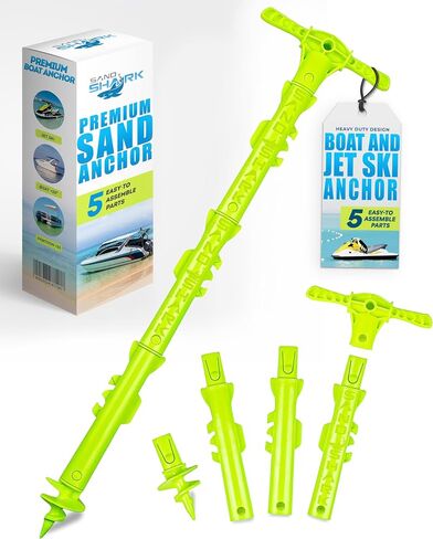 SandShark New Sport Boat Anchor and Jet Ski Anchor. Shallow Water Anchor Pole for Boat and PWC. Sand Anchor Kit for Boat and Kayak Anchor System. Easy Storage, High-Strength ABS in Kuwait