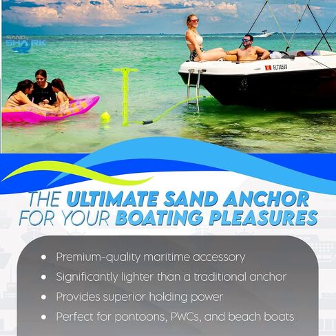 SandShark New Sport Boat Anchor and Jet Ski Anchor. Shallow Water Anchor Pole for Boat and PWC. Sand Anchor Kit for Boat and Kayak Anchor System. Easy Storage, High-Strength ABS in Kuwait