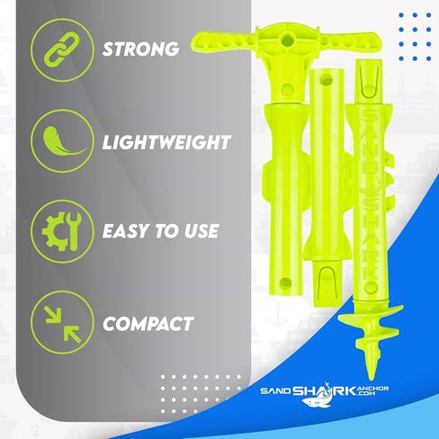 SandShark New Sport Boat Anchor and Jet Ski Anchor. Shallow Water Anchor Pole for Boat and PWC. Sand Anchor Kit for Boat and Kayak Anchor System. Easy Storage, High-Strength ABS in Kuwait