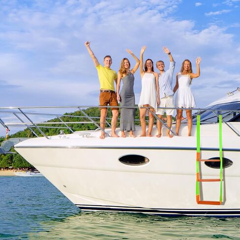Boat Rope Ladder, 3 Step Heavy Duty Climbing Boat Ladder for Inflatable Boats, Fishing Boats, Sailboats, Kayaks, Tree Houses, and Outdoor Activities (3 Step) in Saudi Arabia