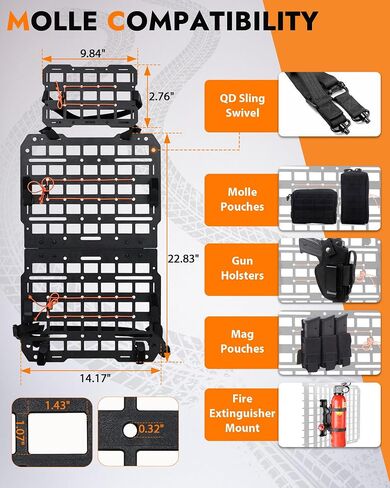 MELIPRON Vehicle Molle Panel for Car Visor Organizer, Truck Molle Visor Panel for Tactical Gear EDC Pouch in Saudi Arabia